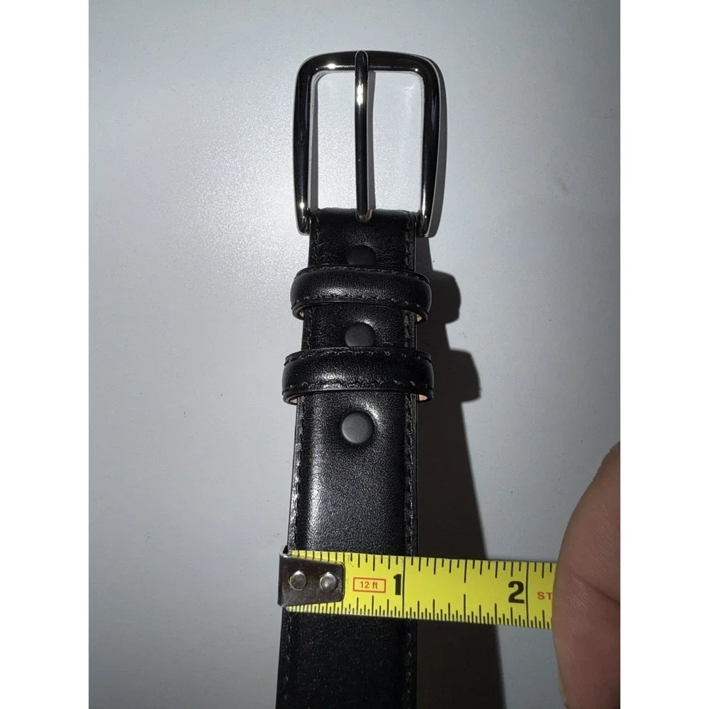Belts .com Mens Size 42 Black Made In USA Silver Buckle‎ NWOT